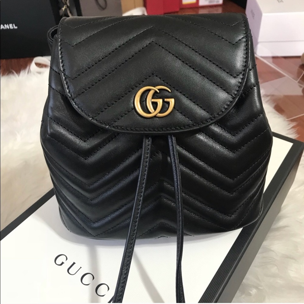 ///SOLD///GUCCI MARMONT BLACK MINI BACKPACK